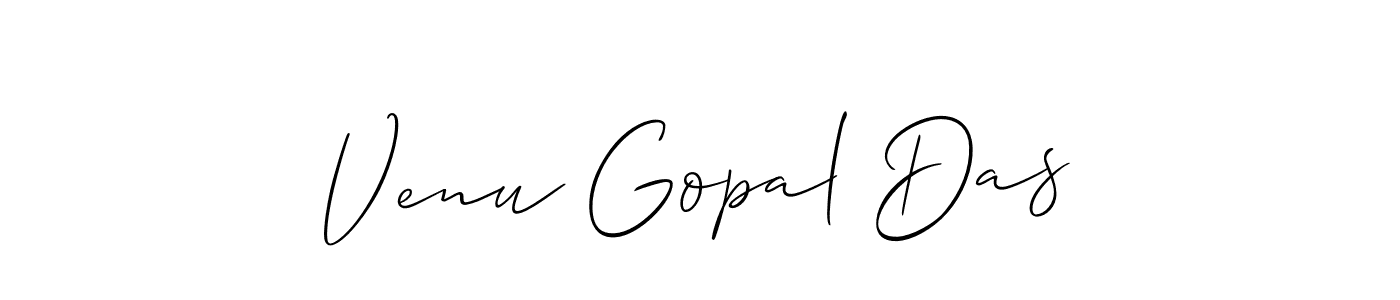 Use a signature maker to create a handwritten signature online. With this signature software, you can design (Allison_Script) your own signature for name Venu Gopal Das. Venu Gopal Das signature style 2 images and pictures png