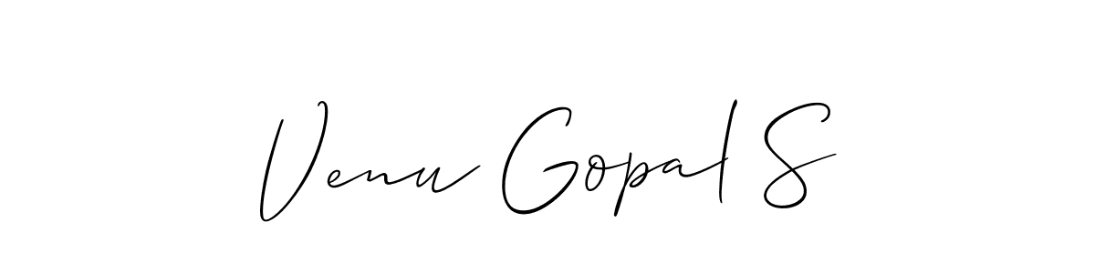 Make a beautiful signature design for name Venu Gopal S. With this signature (Allison_Script) style, you can create a handwritten signature for free. Venu Gopal S signature style 2 images and pictures png