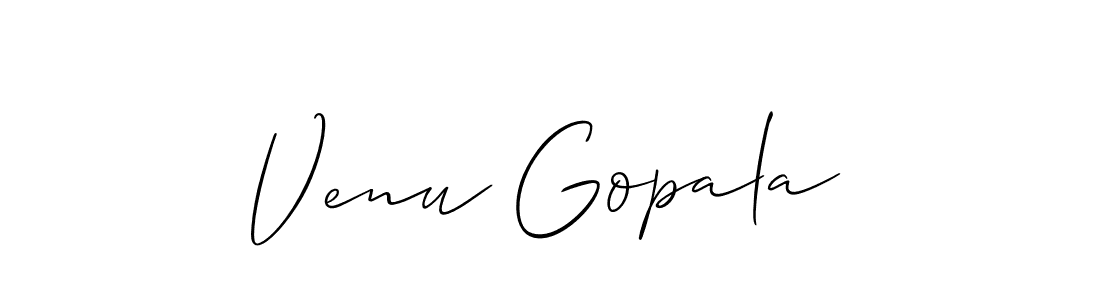 Make a beautiful signature design for name Venu Gopala. With this signature (Allison_Script) style, you can create a handwritten signature for free. Venu Gopala signature style 2 images and pictures png