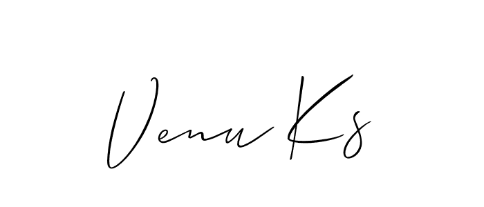 Create a beautiful signature design for name Venu Ks. With this signature (Allison_Script) fonts, you can make a handwritten signature for free. Venu Ks signature style 2 images and pictures png