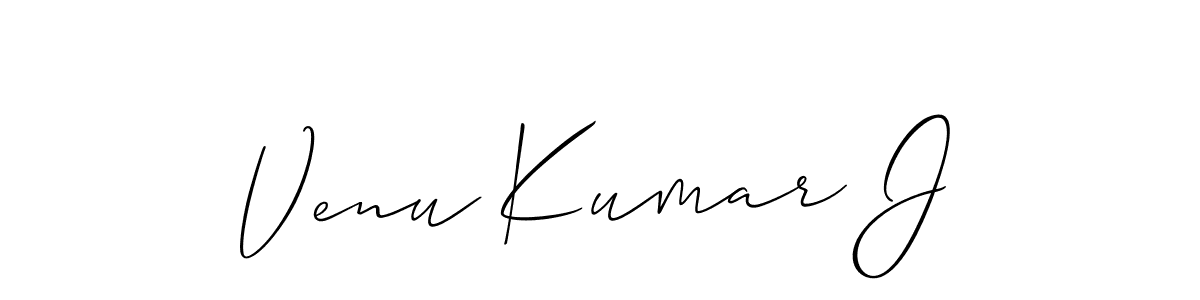 Use a signature maker to create a handwritten signature online. With this signature software, you can design (Allison_Script) your own signature for name Venu Kumar J. Venu Kumar J signature style 2 images and pictures png
