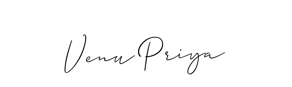 Design your own signature with our free online signature maker. With this signature software, you can create a handwritten (Allison_Script) signature for name Venu Priya. Venu Priya signature style 2 images and pictures png