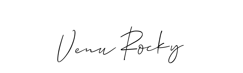 Design your own signature with our free online signature maker. With this signature software, you can create a handwritten (Allison_Script) signature for name Venu Rocky. Venu Rocky signature style 2 images and pictures png