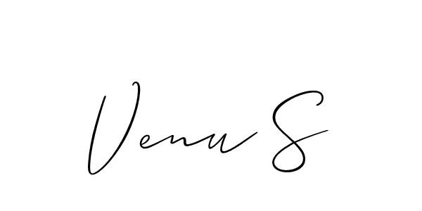 Make a beautiful signature design for name Venu S. With this signature (Allison_Script) style, you can create a handwritten signature for free. Venu S signature style 2 images and pictures png