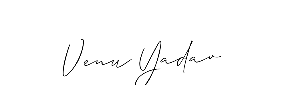 You should practise on your own different ways (Allison_Script) to write your name (Venu Yadav) in signature. don't let someone else do it for you. Venu Yadav signature style 2 images and pictures png