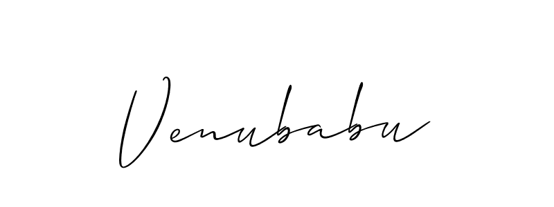 How to make Venubabu signature? Allison_Script is a professional autograph style. Create handwritten signature for Venubabu name. Venubabu signature style 2 images and pictures png