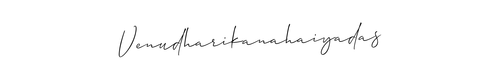 Also we have Venudharikanahaiyadas name is the best signature style. Create professional handwritten signature collection using Allison_Script autograph style. Venudharikanahaiyadas signature style 2 images and pictures png