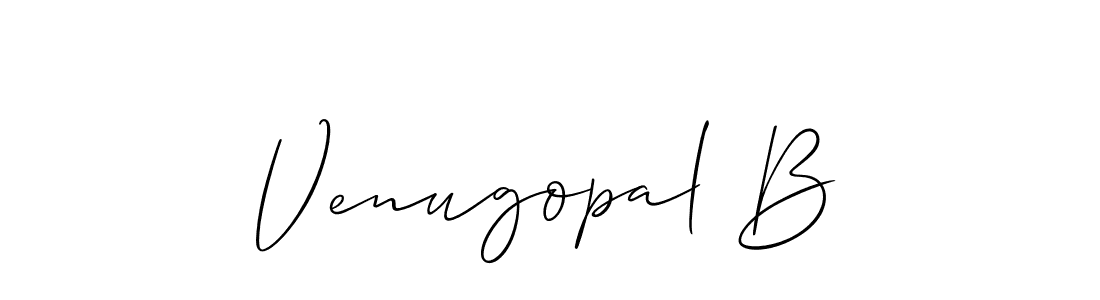 The best way (Allison_Script) to make a short signature is to pick only two or three words in your name. The name Venugopal B include a total of six letters. For converting this name. Venugopal B signature style 2 images and pictures png