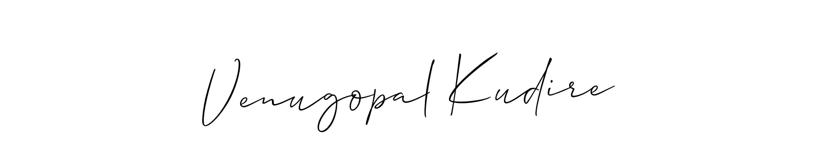 Also we have Venugopal Kudire name is the best signature style. Create professional handwritten signature collection using Allison_Script autograph style. Venugopal Kudire signature style 2 images and pictures png