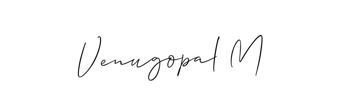 Use a signature maker to create a handwritten signature online. With this signature software, you can design (Allison_Script) your own signature for name Venugopal M. Venugopal M signature style 2 images and pictures png