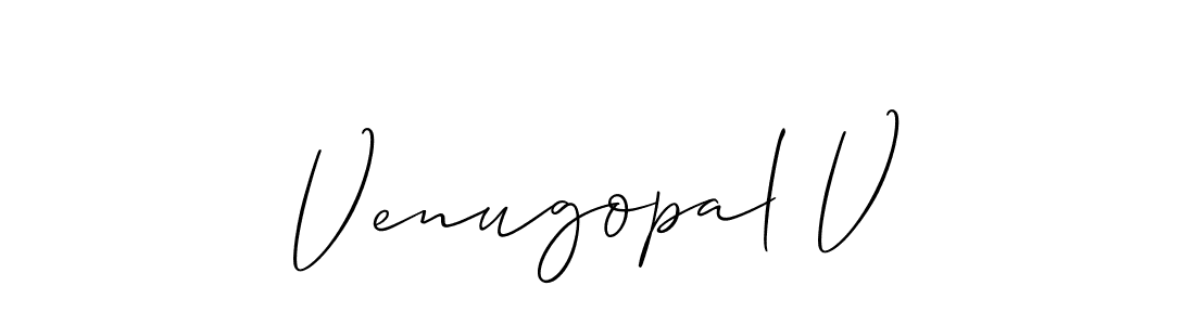 Venugopal V stylish signature style. Best Handwritten Sign (Allison_Script) for my name. Handwritten Signature Collection Ideas for my name Venugopal V. Venugopal V signature style 2 images and pictures png