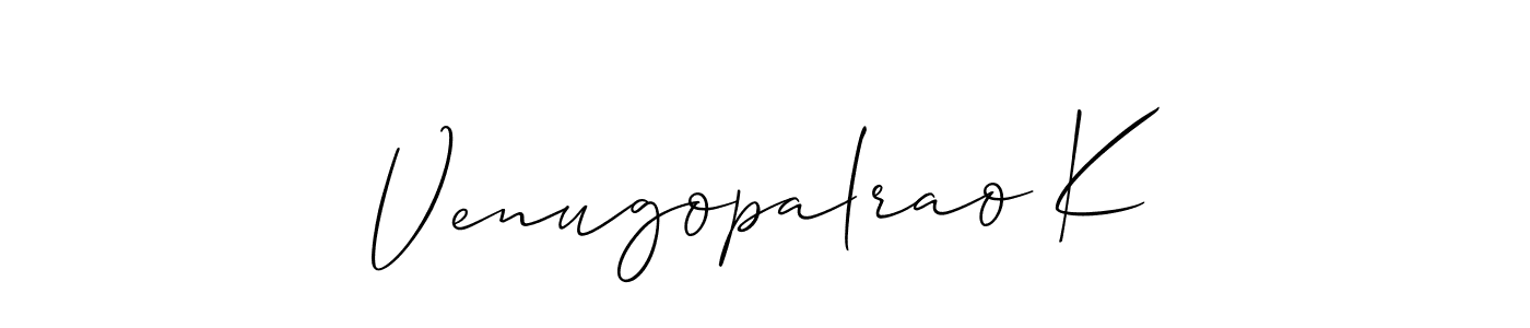 How to Draw Venugopalrao K signature style? Allison_Script is a latest design signature styles for name Venugopalrao K. Venugopalrao K signature style 2 images and pictures png