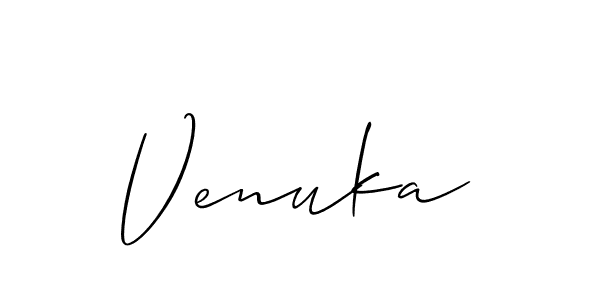 How to make Venuka signature? Allison_Script is a professional autograph style. Create handwritten signature for Venuka name. Venuka signature style 2 images and pictures png