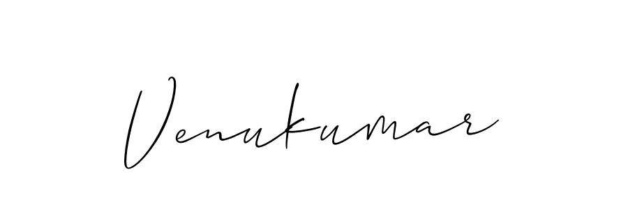 Design your own signature with our free online signature maker. With this signature software, you can create a handwritten (Allison_Script) signature for name Venukumar. Venukumar signature style 2 images and pictures png