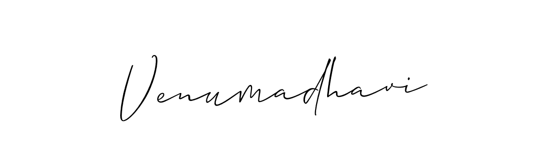 You should practise on your own different ways (Allison_Script) to write your name (Venumadhavi) in signature. don't let someone else do it for you. Venumadhavi signature style 2 images and pictures png