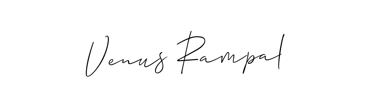 Use a signature maker to create a handwritten signature online. With this signature software, you can design (Allison_Script) your own signature for name Venus Rampal. Venus Rampal signature style 2 images and pictures png