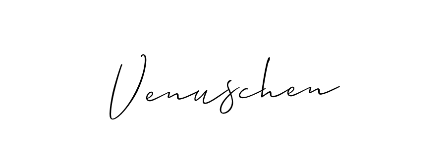 if you are searching for the best signature style for your name Venuschen. so please give up your signature search. here we have designed multiple signature styles  using Allison_Script. Venuschen signature style 2 images and pictures png