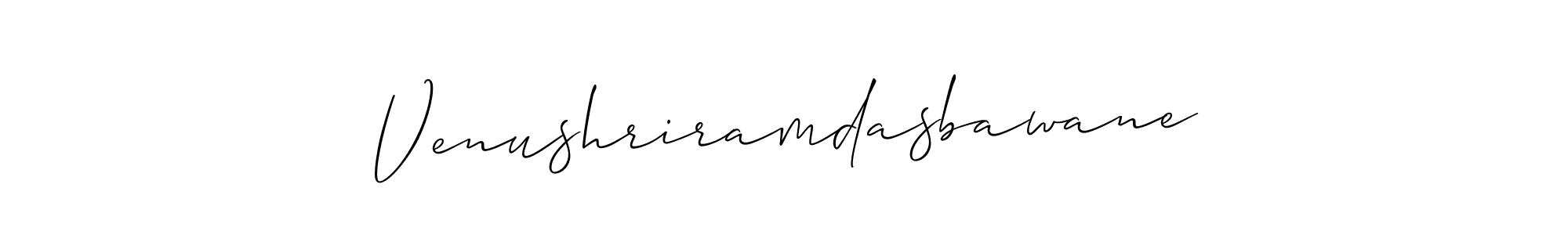 Create a beautiful signature design for name Venushriramdasbawane. With this signature (Allison_Script) fonts, you can make a handwritten signature for free. Venushriramdasbawane signature style 2 images and pictures png