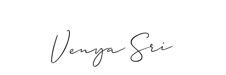 How to make Venya Sri name signature. Use Allison_Script style for creating short signs online. This is the latest handwritten sign. Venya Sri signature style 2 images and pictures png