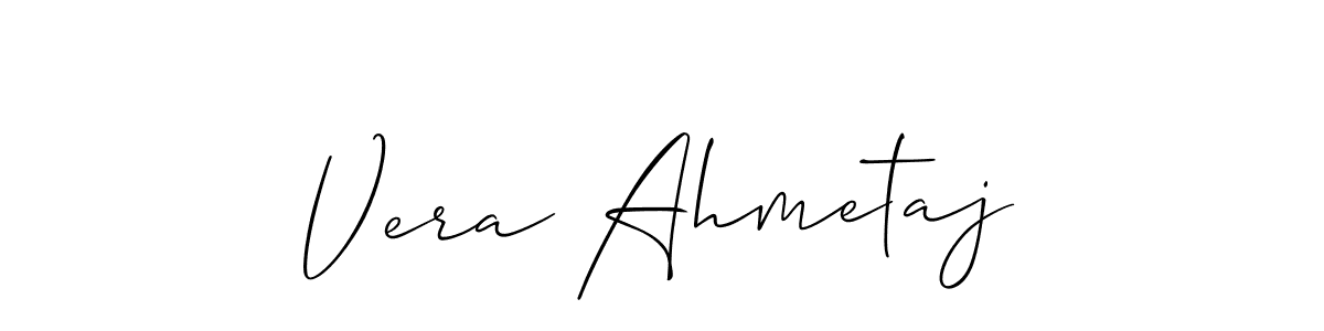 Similarly Allison_Script is the best handwritten signature design. Signature creator online .You can use it as an online autograph creator for name Vera Ahmetaj. Vera Ahmetaj signature style 2 images and pictures png