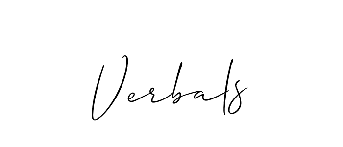 You can use this online signature creator to create a handwritten signature for the name Verbals. This is the best online autograph maker. Verbals signature style 2 images and pictures png