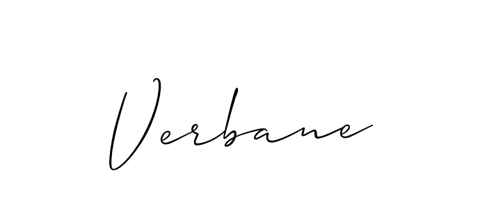Make a beautiful signature design for name Verbane. With this signature (Allison_Script) style, you can create a handwritten signature for free. Verbane signature style 2 images and pictures png