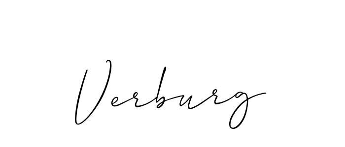 Allison_Script is a professional signature style that is perfect for those who want to add a touch of class to their signature. It is also a great choice for those who want to make their signature more unique. Get Verburg name to fancy signature for free. Verburg signature style 2 images and pictures png