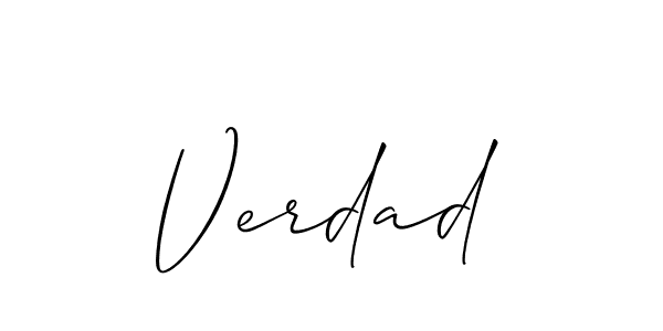 Best and Professional Signature Style for Verdad. Allison_Script Best Signature Style Collection. Verdad signature style 2 images and pictures png