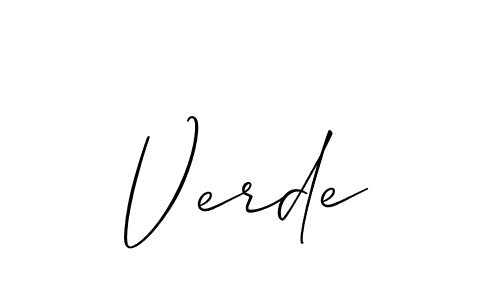 Use a signature maker to create a handwritten signature online. With this signature software, you can design (Allison_Script) your own signature for name Verde. Verde signature style 2 images and pictures png