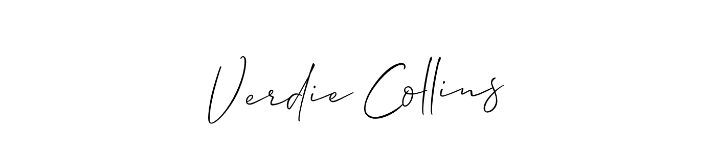 This is the best signature style for the Verdie Collins name. Also you like these signature font (Allison_Script). Mix name signature. Verdie Collins signature style 2 images and pictures png