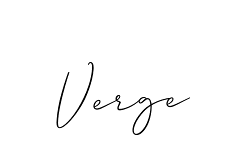 Use a signature maker to create a handwritten signature online. With this signature software, you can design (Allison_Script) your own signature for name Verge. Verge signature style 2 images and pictures png