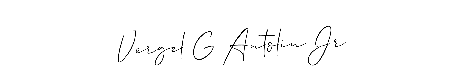 Check out images of Autograph of Vergel G Antolin Jr name. Actor Vergel G Antolin Jr Signature Style. Allison_Script is a professional sign style online. Vergel G Antolin Jr signature style 2 images and pictures png