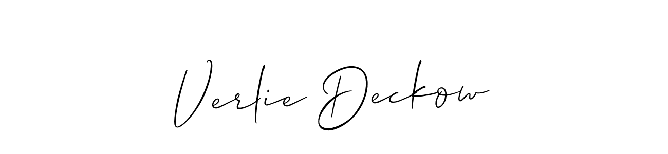 Also You can easily find your signature by using the search form. We will create Verlie Deckow name handwritten signature images for you free of cost using Allison_Script sign style. Verlie Deckow signature style 2 images and pictures png