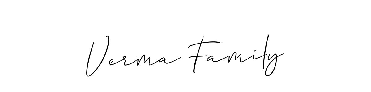 Also You can easily find your signature by using the search form. We will create Verma Family name handwritten signature images for you free of cost using Allison_Script sign style. Verma Family signature style 2 images and pictures png