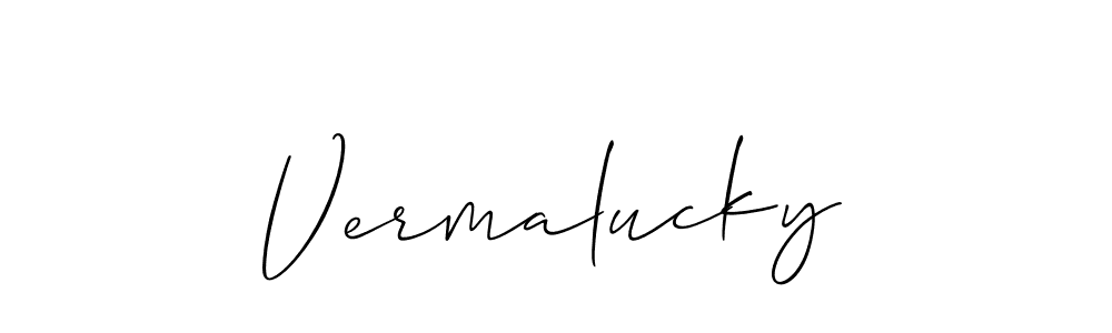 It looks lik you need a new signature style for name Vermalucky. Design unique handwritten (Allison_Script) signature with our free signature maker in just a few clicks. Vermalucky signature style 2 images and pictures png