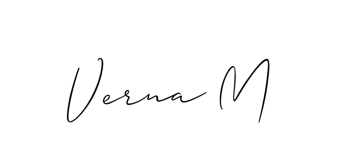 It looks lik you need a new signature style for name Verna M. Design unique handwritten (Allison_Script) signature with our free signature maker in just a few clicks. Verna M signature style 2 images and pictures png