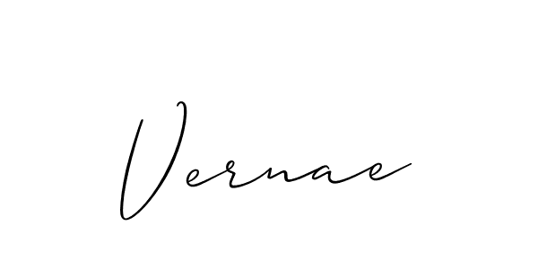 How to make Vernae name signature. Use Allison_Script style for creating short signs online. This is the latest handwritten sign. Vernae signature style 2 images and pictures png