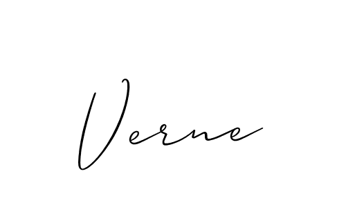 Use a signature maker to create a handwritten signature online. With this signature software, you can design (Allison_Script) your own signature for name Verne. Verne signature style 2 images and pictures png