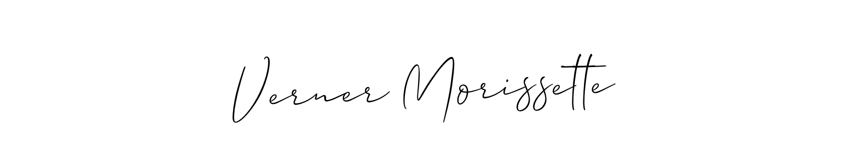 Make a beautiful signature design for name Verner Morissette. With this signature (Allison_Script) style, you can create a handwritten signature for free. Verner Morissette signature style 2 images and pictures png