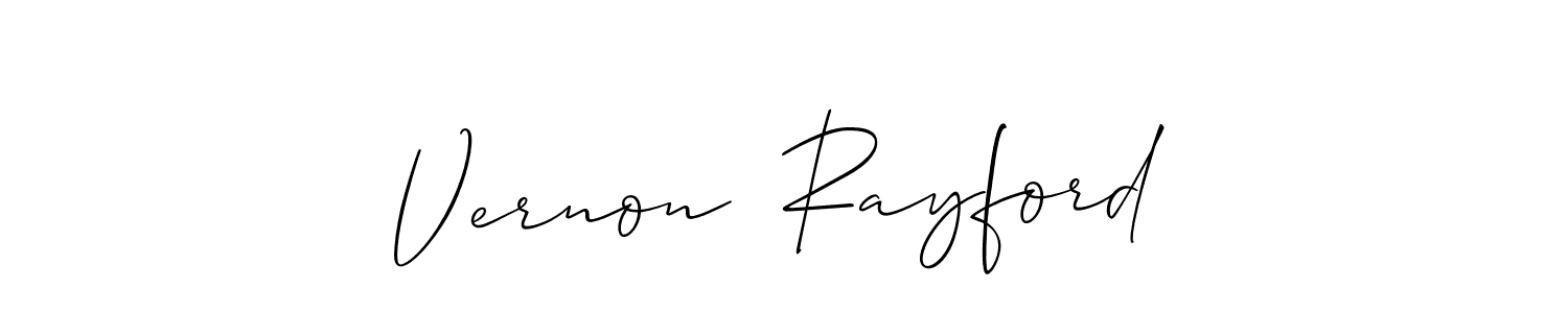 Make a beautiful signature design for name Vernon  Rayford. With this signature (Allison_Script) style, you can create a handwritten signature for free. Vernon  Rayford signature style 2 images and pictures png