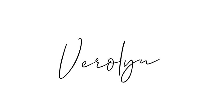How to make Verolyn signature? Allison_Script is a professional autograph style. Create handwritten signature for Verolyn name. Verolyn signature style 2 images and pictures png