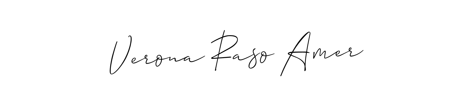 Use a signature maker to create a handwritten signature online. With this signature software, you can design (Allison_Script) your own signature for name Verona Raso Amer. Verona Raso Amer signature style 2 images and pictures png