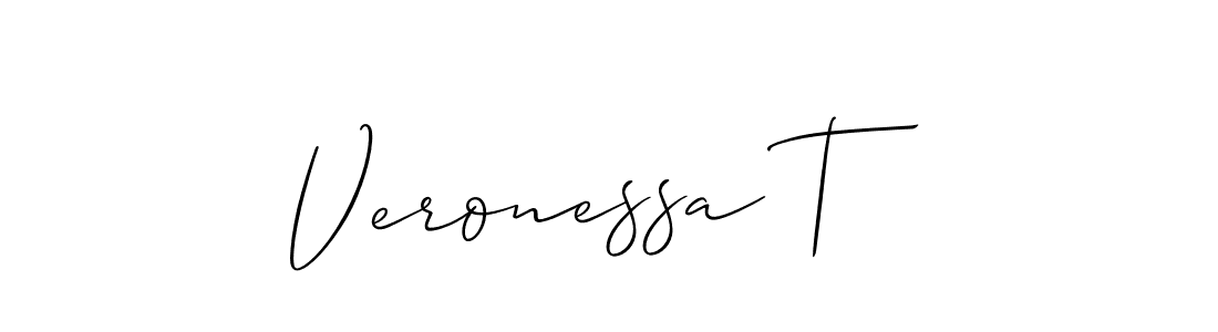 if you are searching for the best signature style for your name Veronessa T. so please give up your signature search. here we have designed multiple signature styles  using Allison_Script. Veronessa T signature style 2 images and pictures png