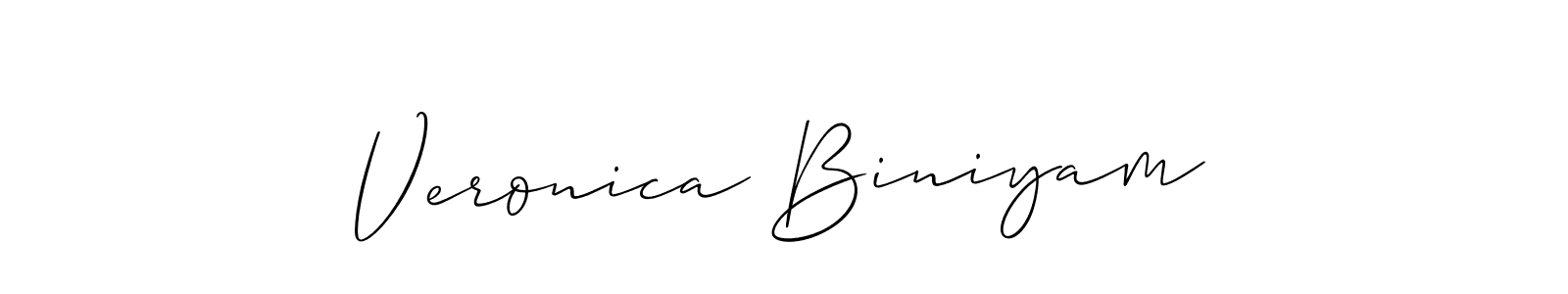 Make a beautiful signature design for name Veronica Biniyam. With this signature (Allison_Script) style, you can create a handwritten signature for free. Veronica Biniyam signature style 2 images and pictures png