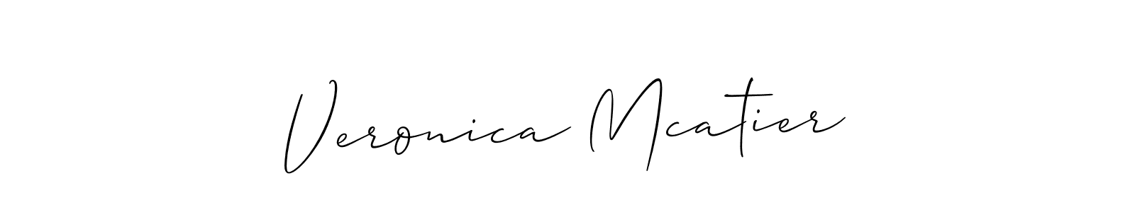 Allison_Script is a professional signature style that is perfect for those who want to add a touch of class to their signature. It is also a great choice for those who want to make their signature more unique. Get Veronica Mcatier name to fancy signature for free. Veronica Mcatier signature style 2 images and pictures png