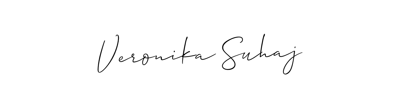Use a signature maker to create a handwritten signature online. With this signature software, you can design (Allison_Script) your own signature for name Veronika Suhaj. Veronika Suhaj signature style 2 images and pictures png