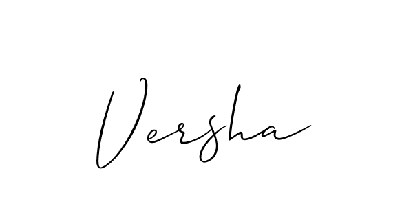 Create a beautiful signature design for name Versha. With this signature (Allison_Script) fonts, you can make a handwritten signature for free. Versha signature style 2 images and pictures png