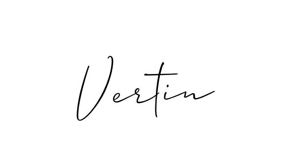 Design your own signature with our free online signature maker. With this signature software, you can create a handwritten (Allison_Script) signature for name Vertin. Vertin signature style 2 images and pictures png