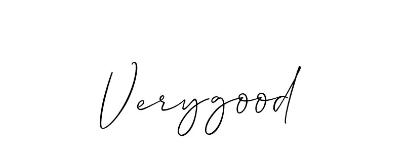The best way (Allison_Script) to make a short signature is to pick only two or three words in your name. The name Verygood include a total of six letters. For converting this name. Verygood signature style 2 images and pictures png