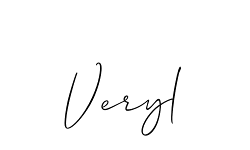 Make a beautiful signature design for name Veryl. With this signature (Allison_Script) style, you can create a handwritten signature for free. Veryl signature style 2 images and pictures png